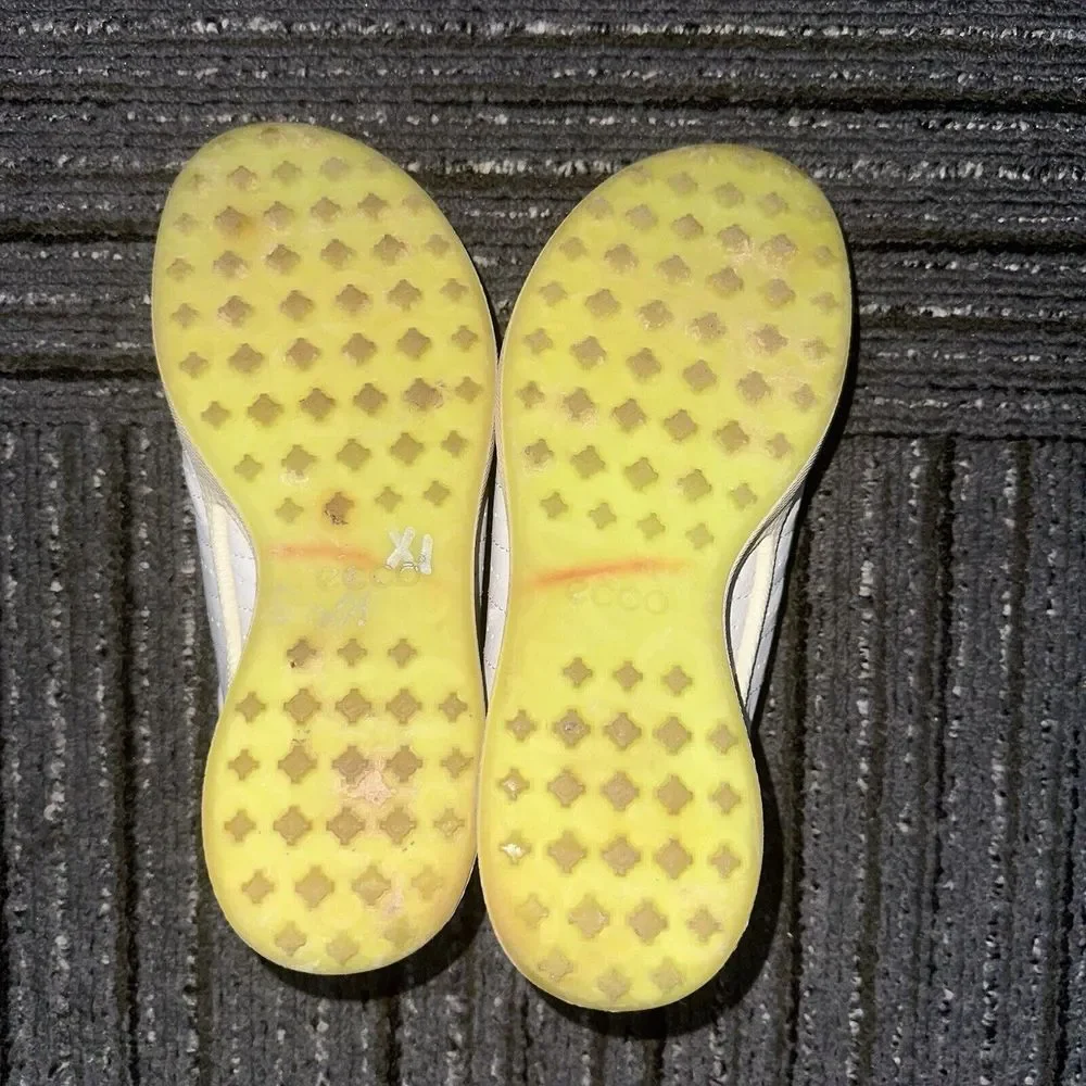 Ecco Biom Hybrid Yak Leather Womens Size 5-5.5 White Grey Spikeless Golf‎ Shoes